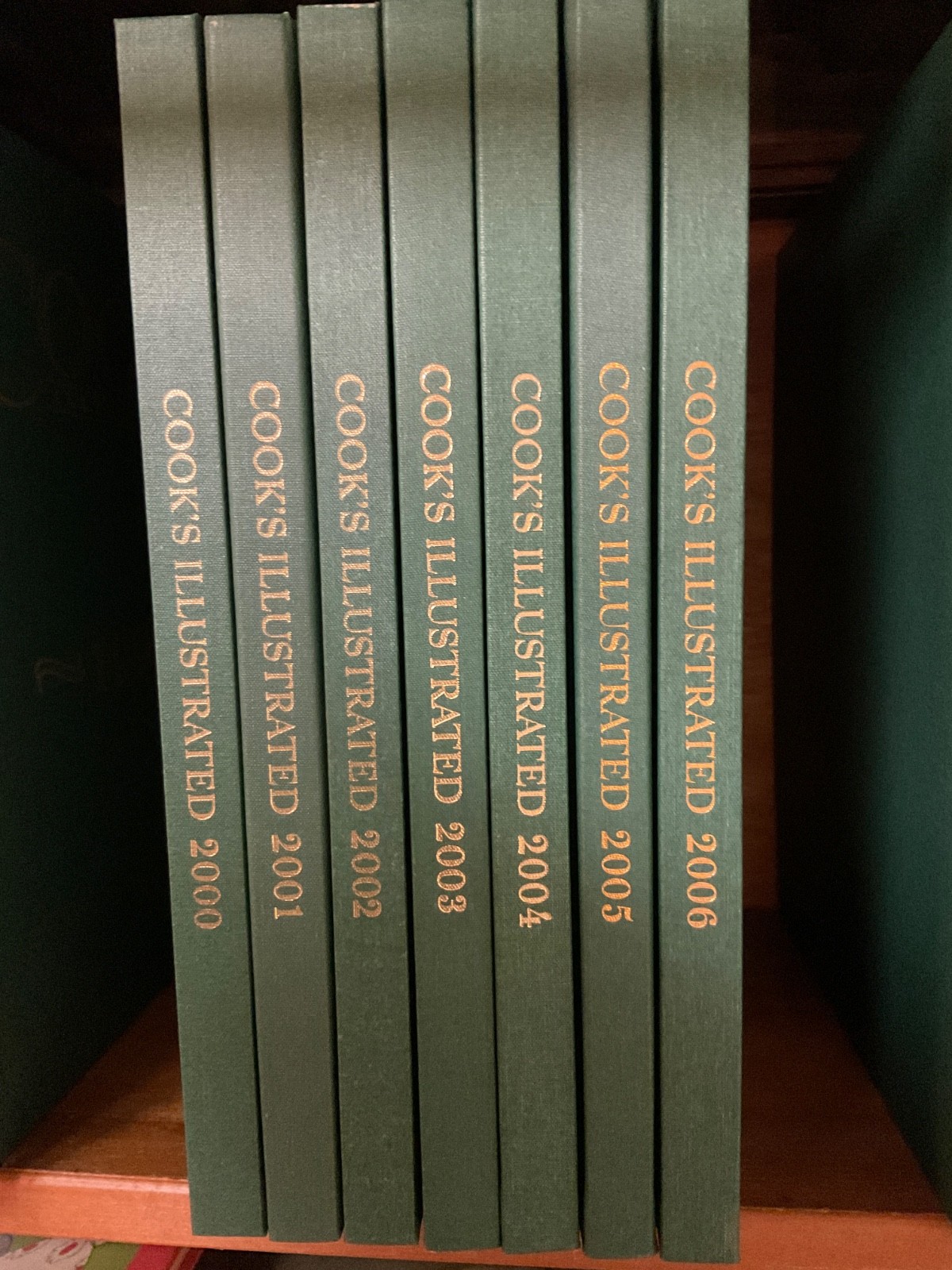 Cook’s Illustrated Annual Cookbook Recipes Book Lot 7 Green Hardcover 2000-2006