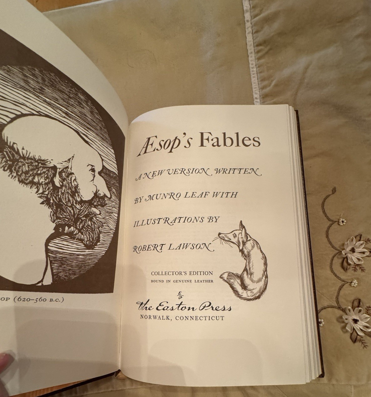 The Easton Press Aesop’s Fables Munro Leaf Leather HC Illus Collector’s Ed