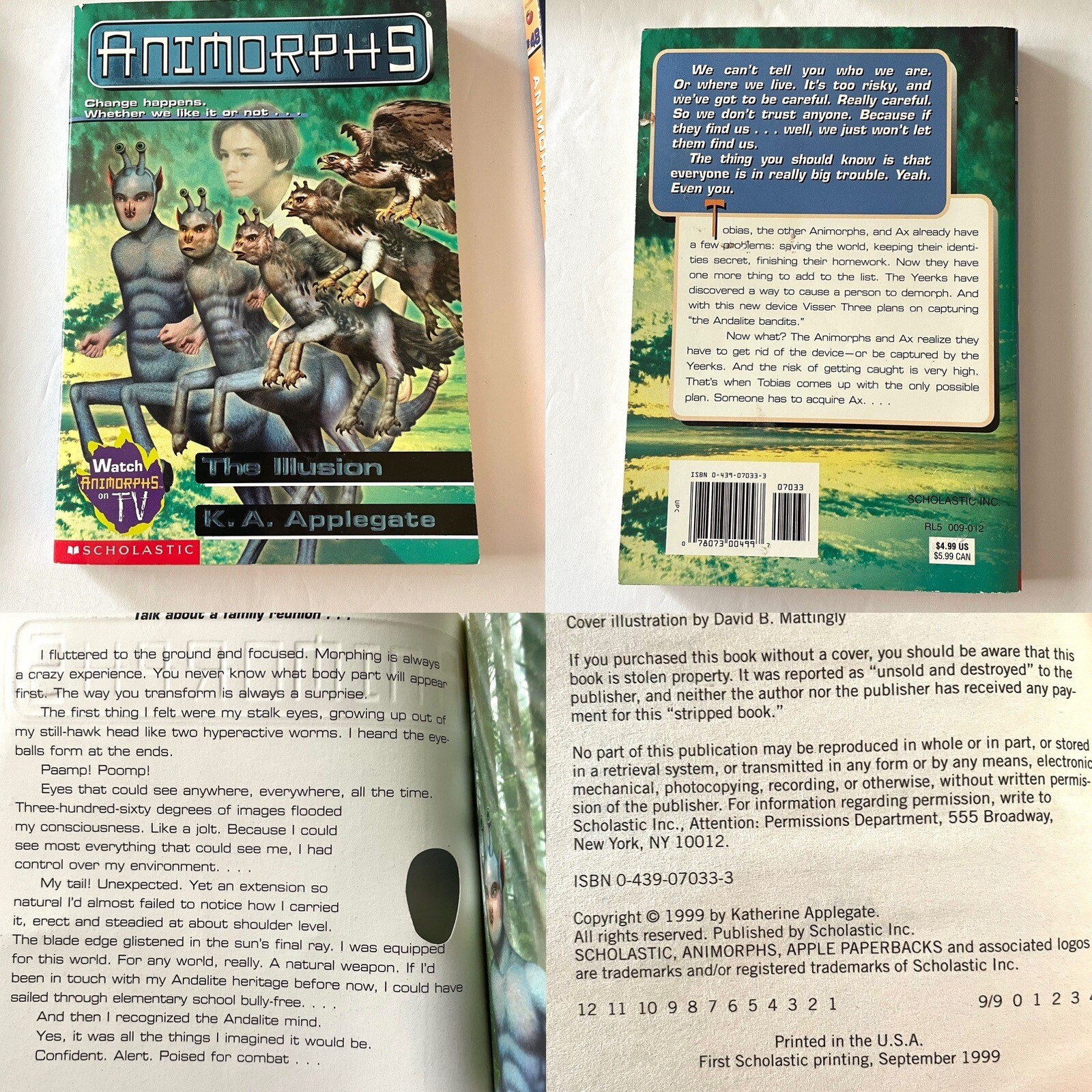 Animorphs Andalite Chronicles Vintage Applegate Kid’s Scholastic 7 Paperbacks