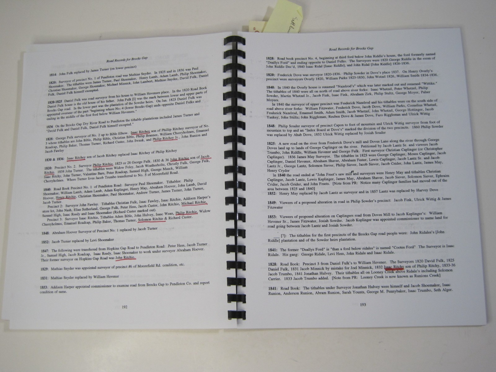 Brocks Gap Miscellaneous Research by Lewis Yankey, Lonzo Dove, Patricia Ritchie