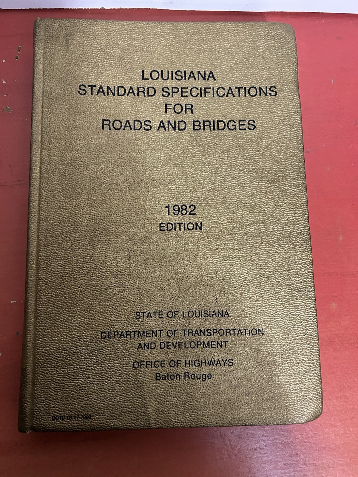 Louisiana Gold Book 1982 Standard Specifications Roads Bridges DOTD Highways vtg