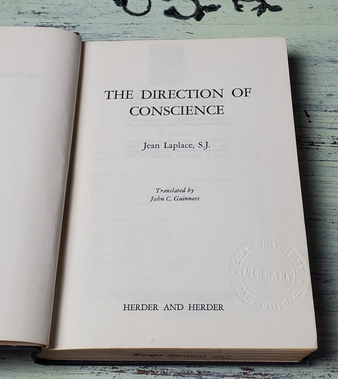 The Direction of Conscience by Jean Laplace (1967) Hardback, Herder and Herder