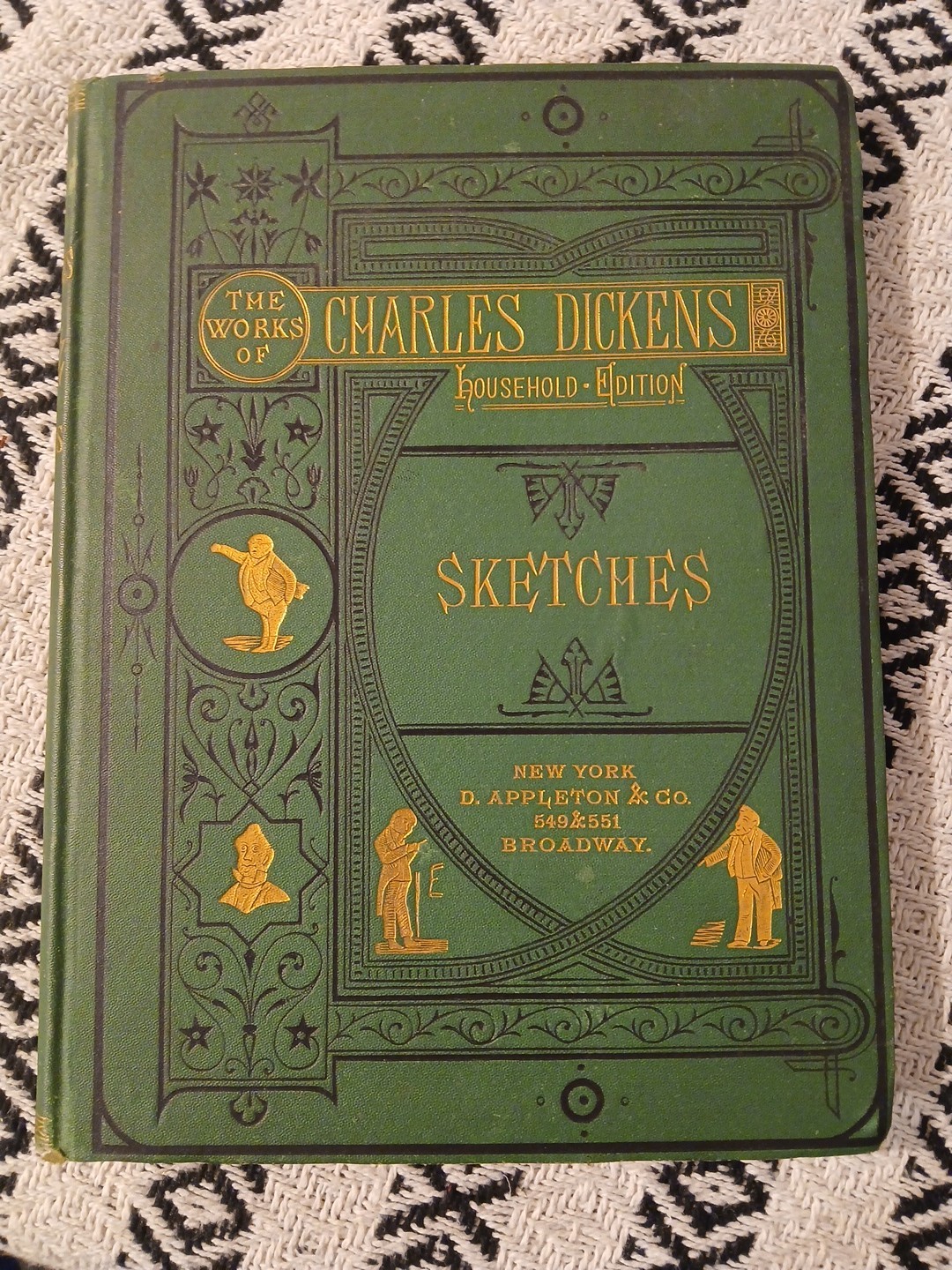 WORKS OF CHARLES DICKENS Ca. 1870 ~ HOUSEHOLD EDITION ~ SKETCHES BY BOZ Rare GC