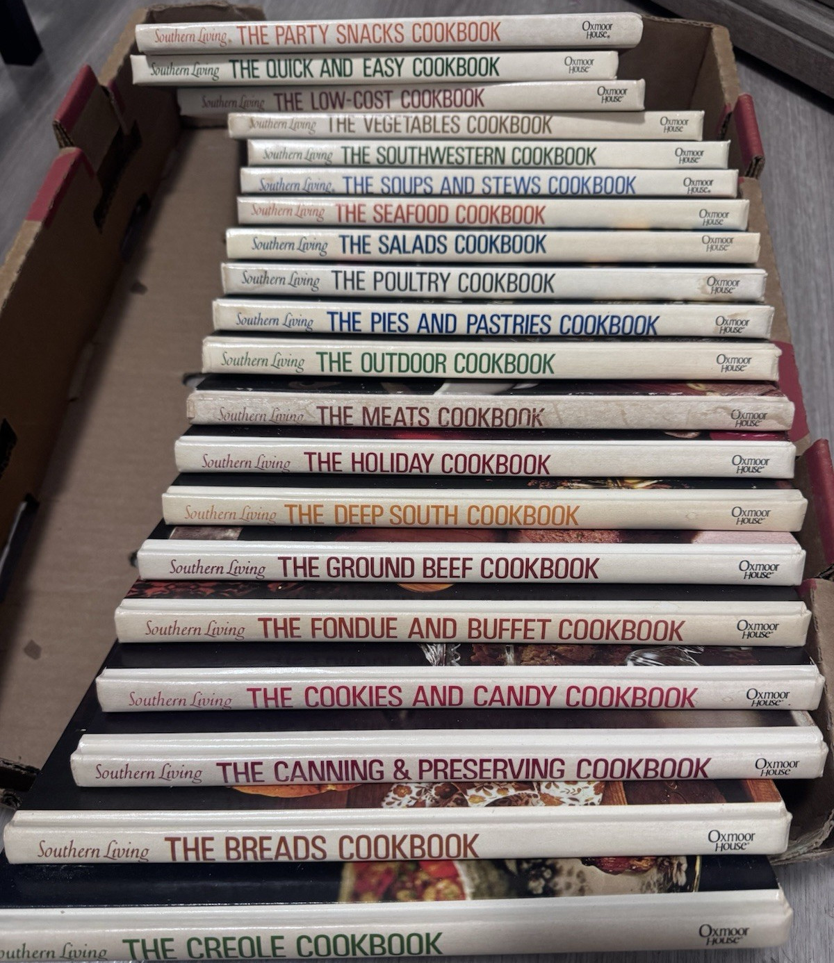 Southern Living Cookbook vintage Set of 20 books, Oxmoor House Hardcover
