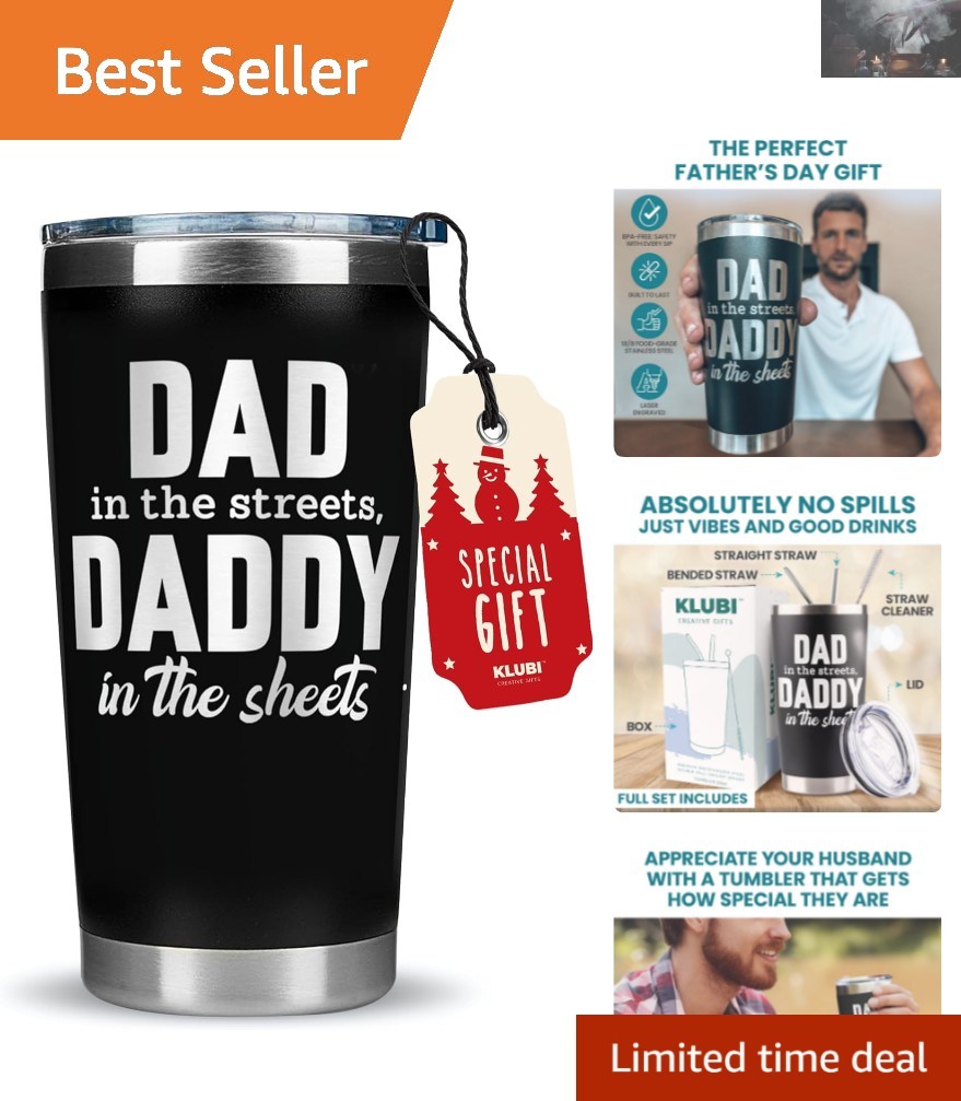 20oz Insulated Stainless Steel Tumbler – Dad in the Streets, Daddy in the Sheets