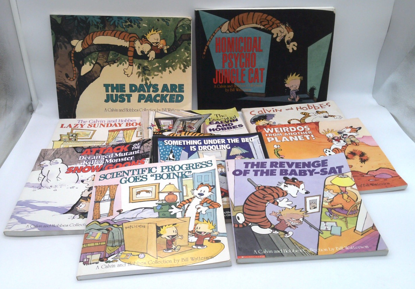 Calvin and Hobbes Collection Lot of 10 Books Bill Watterson Comic Strip Cartoon