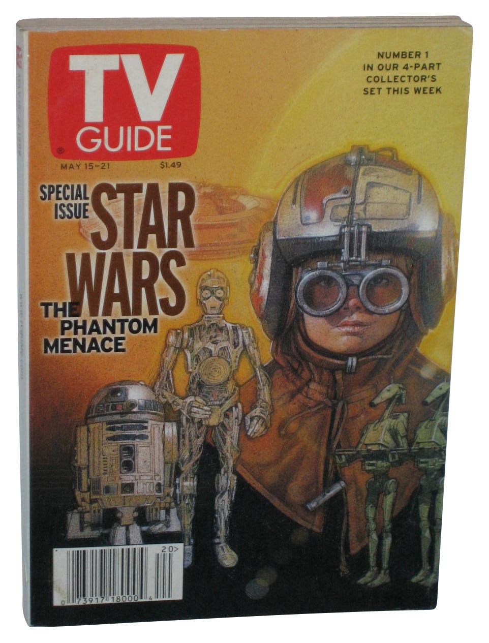 TV Guide Star Wars The Phantom Menace TV Guide May 15-21 Young Anakin Cover Pape