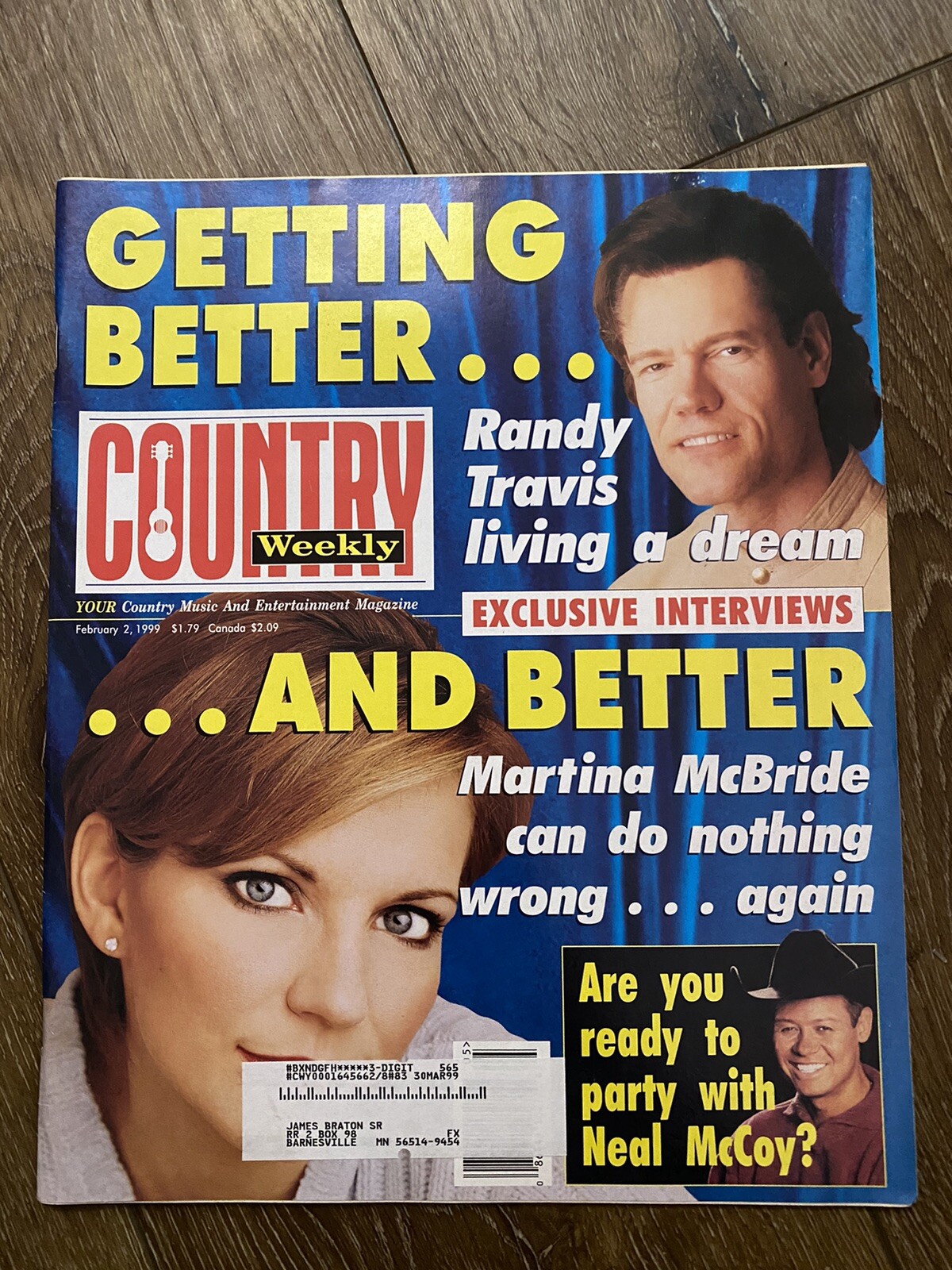 Vintage Country Music Weekly Magazine February 1999 Martina McBride Randy Travis