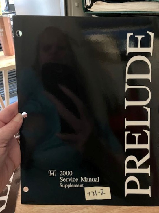 OEM HONDA 2000 SUPPLEMENT PRELUDE SERVICE MANUAL REPAIR
