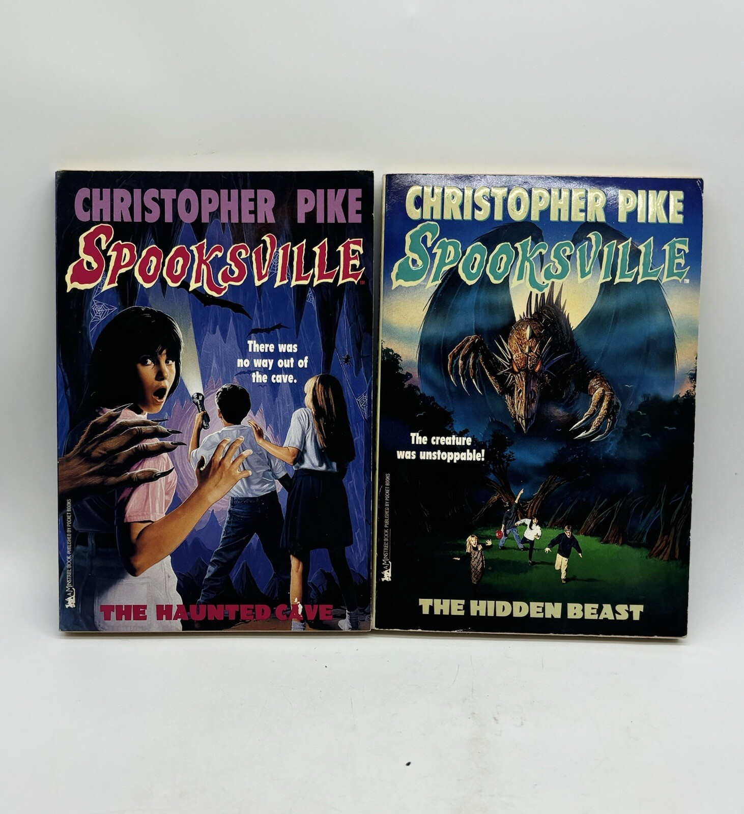 Christopher Pike Spooksville Book Lot The Haunted Cave & Hidden Beast 1995 96 PB