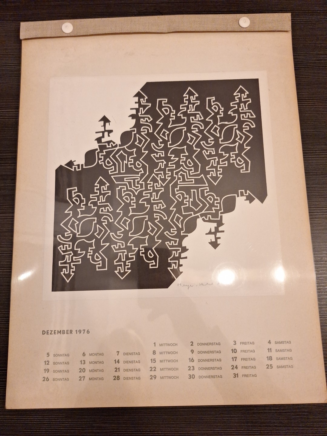Grafik-Kalender des Bochumer Künstlerbund 1976, Signiert