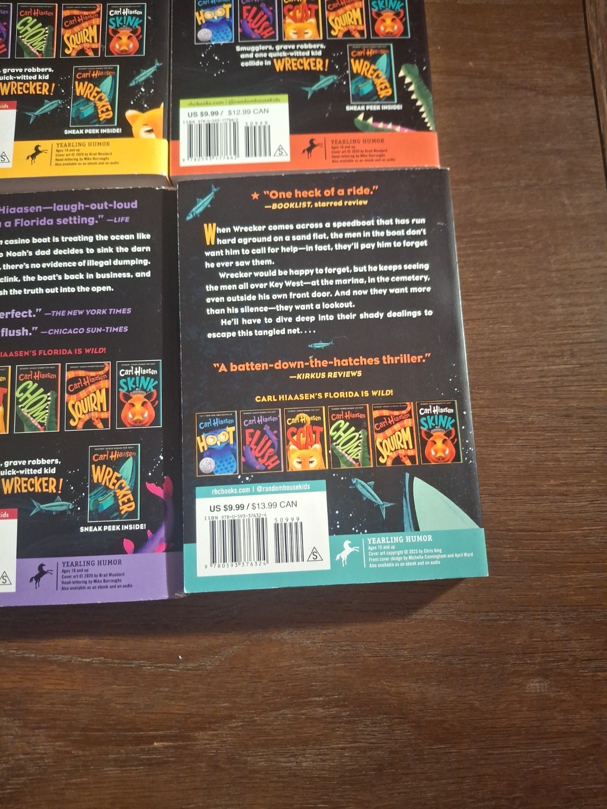 Hiaasen 6-Book Paperback Boxed Set: Hoot; Flush; Scat; Chomp; Squirm; Wrecker