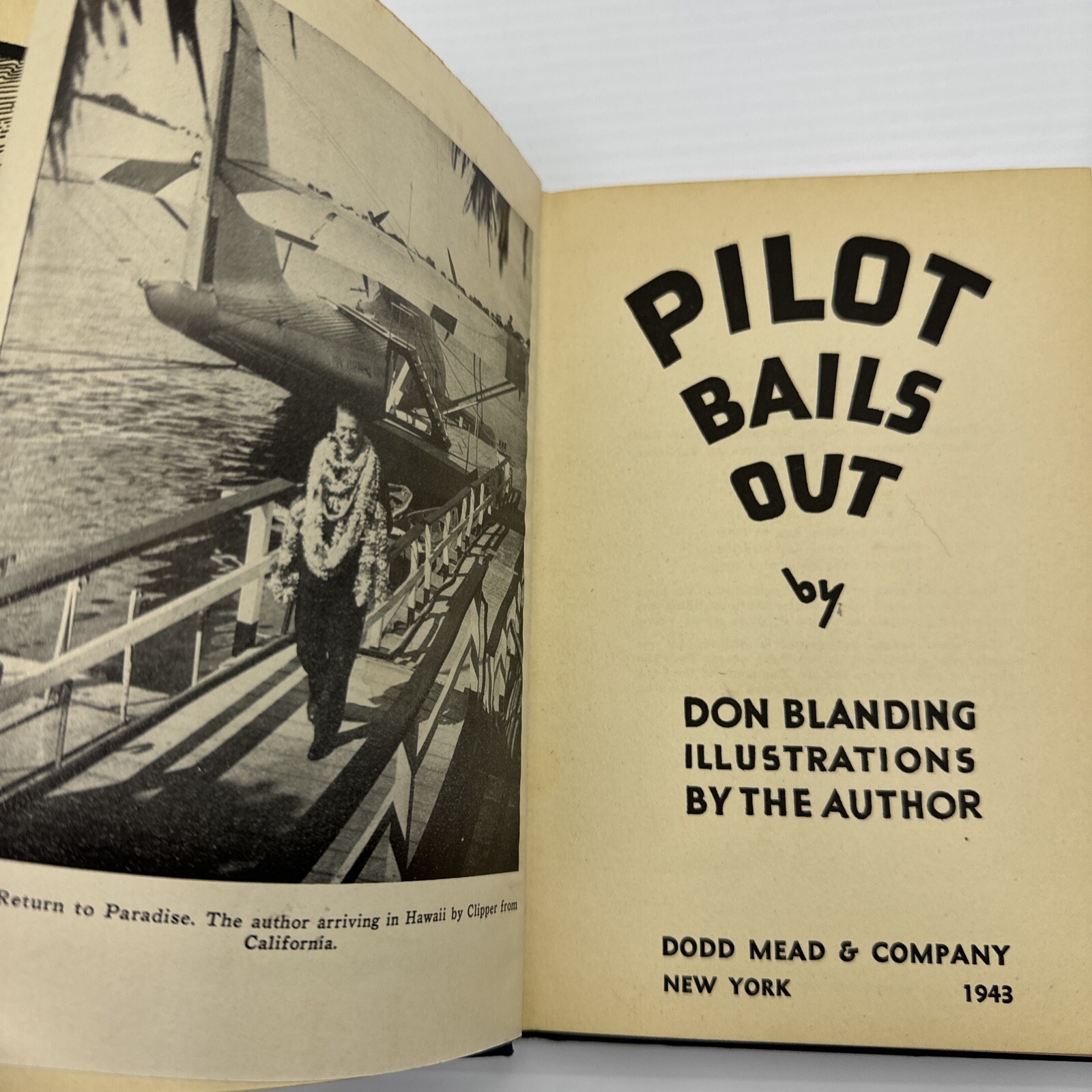 Pilot Bails Out Don Blanding HC 1943 Dodd Mead and Co War and It’s Meanings
