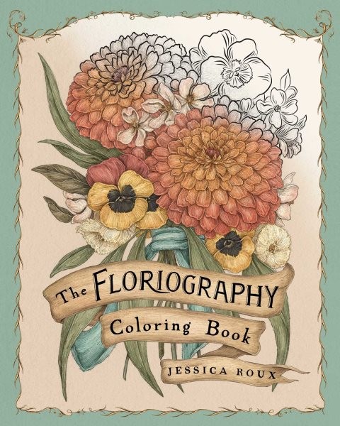Floriography Coloring Book, Paperback by Roux, Jessica, Like New Used, Free s…