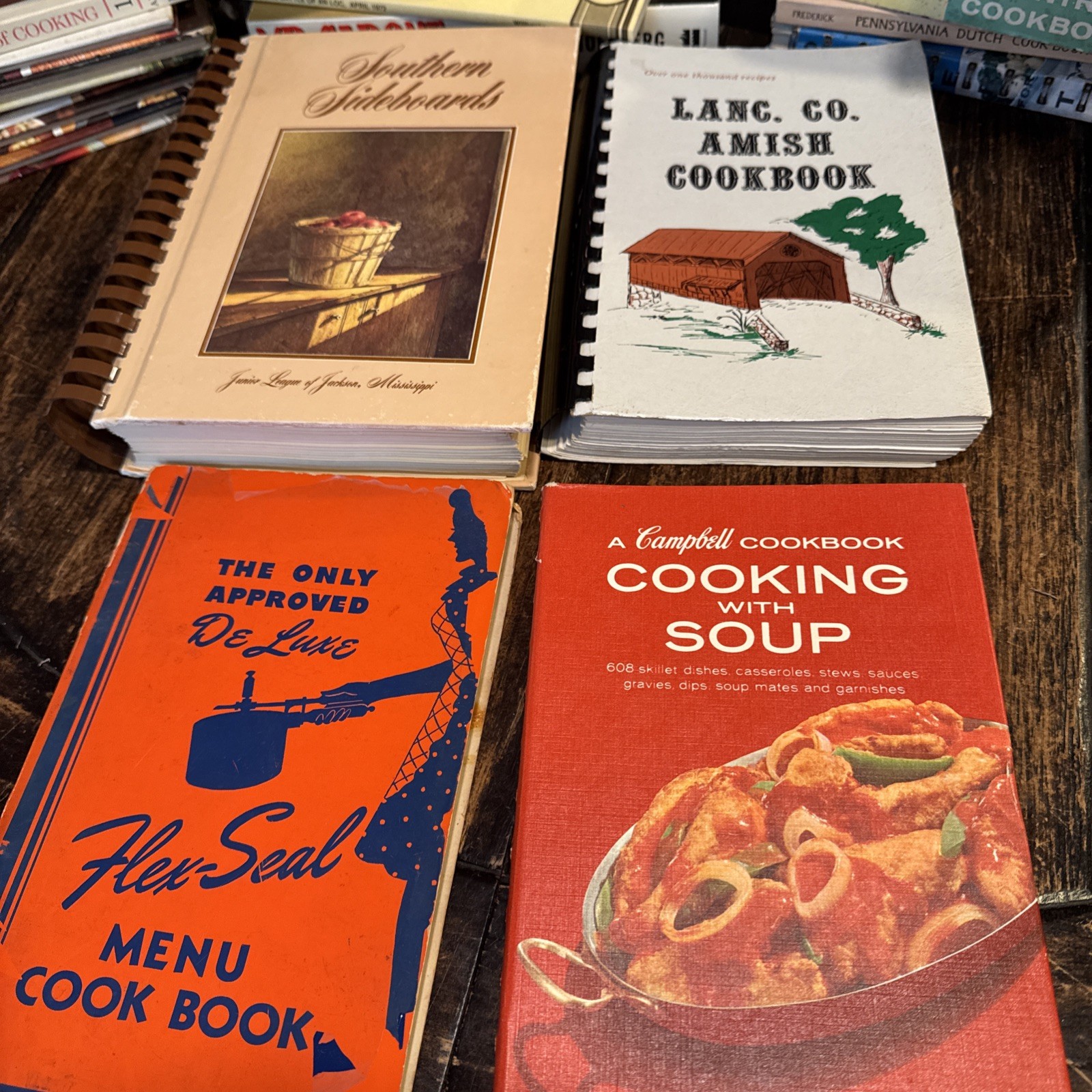 4 Vintage The Only Approved De Luxe Flex Seal Menu Etc Spiral Cookbooks