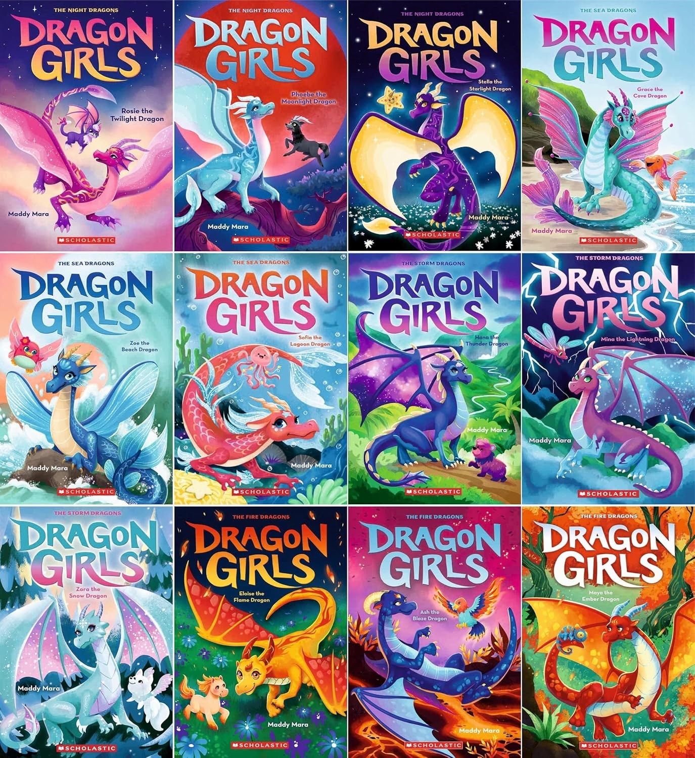 Dragon Girls 12 Books set (Books 7-18) by Maddy Mara NEW Paperback
