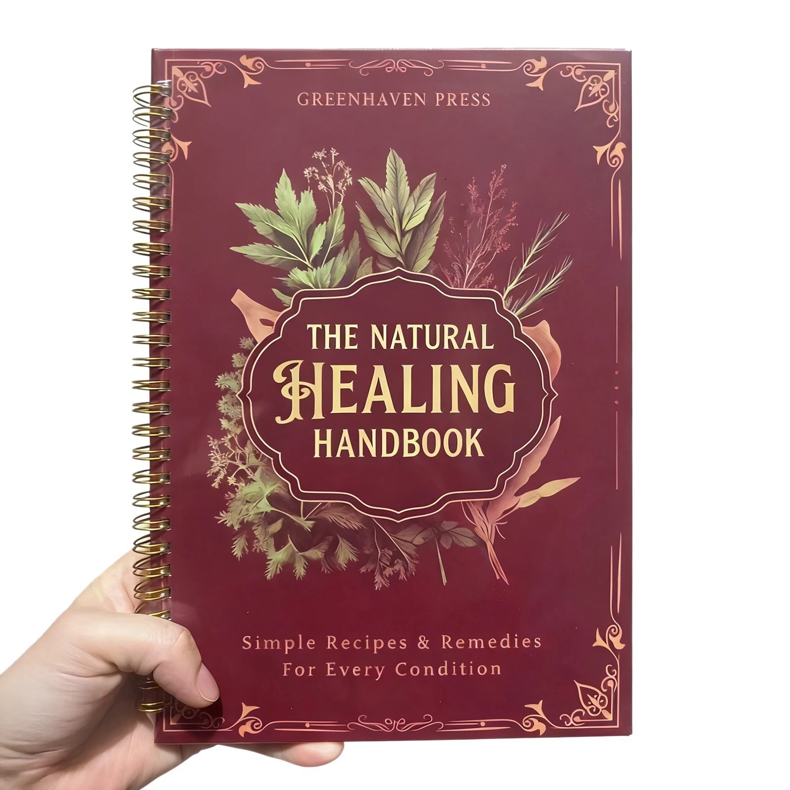Herbal Remedies Guide Spiral Bound Natural Healing Handbook Health Support With