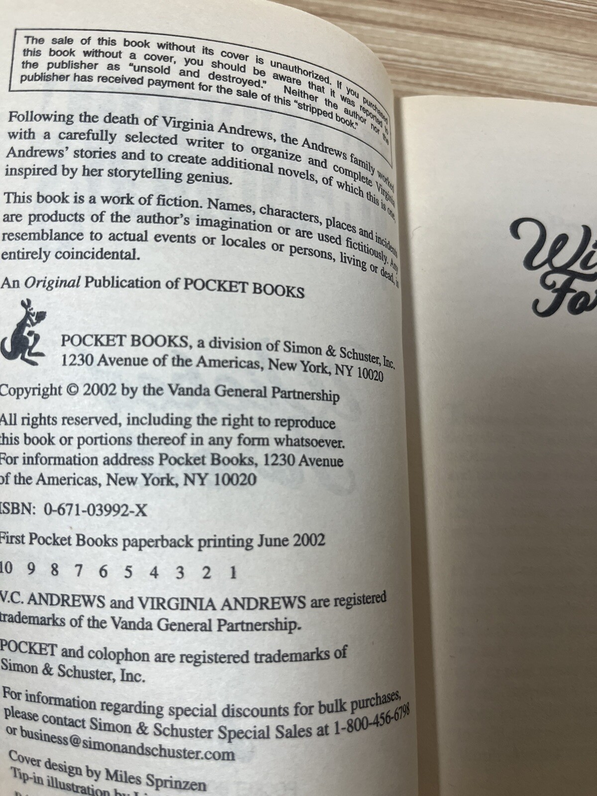 Wicked Forest & Hidden Leaves by VC Andrews (2 Books, DeBeers)