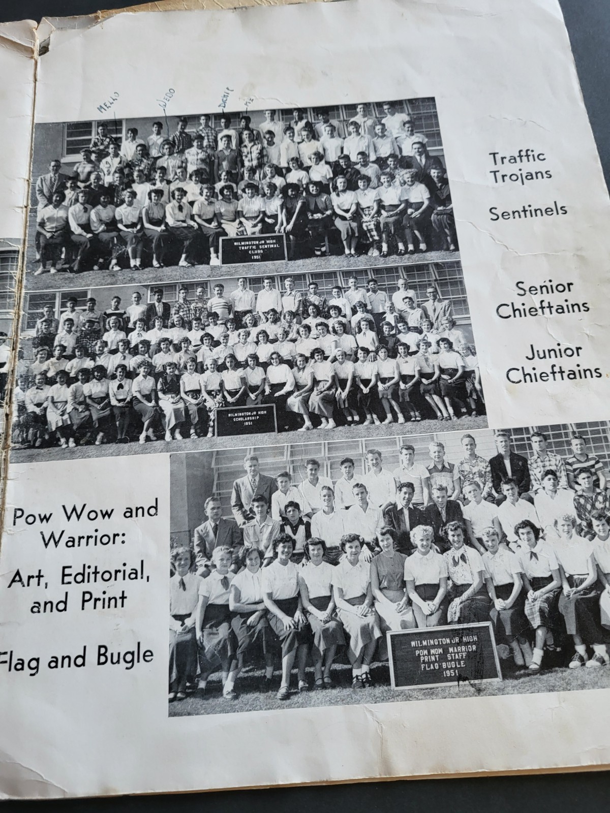 1952 Winter Wilmington Jr. High School The Warrior Yearbook 12 pages Poor Cond.