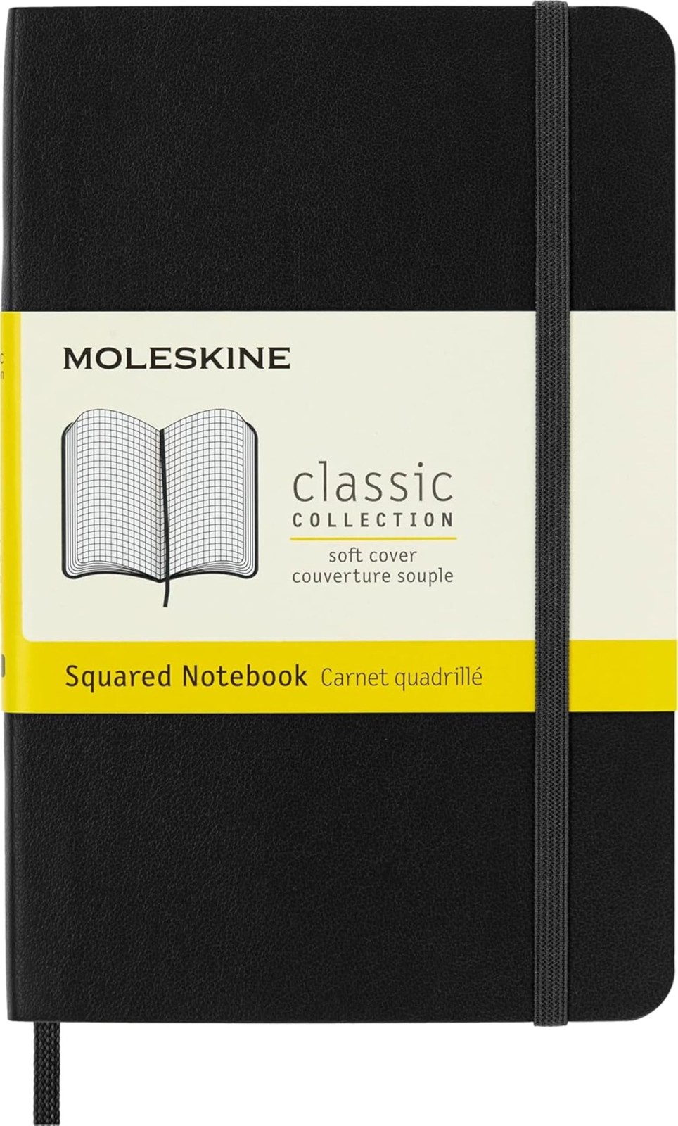 Moleskine Classic Notebook, Soft Cover, Pocket 3.5 x 5.5 Squared/Grid, Black,…