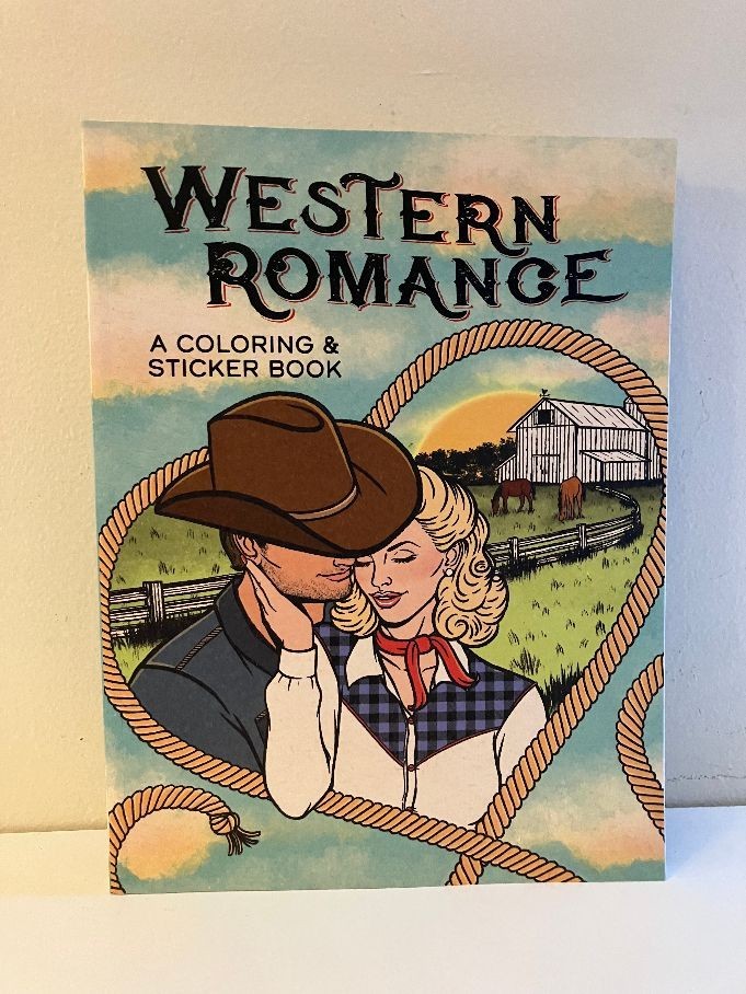 Western Romance: A Coloring & Sticker Book NEW