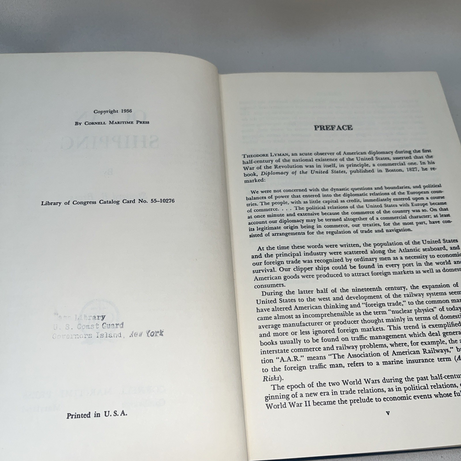 Ocean Shipping 1956 First Edition Hardcover Vtg Book Cornell Maritime Press ￼