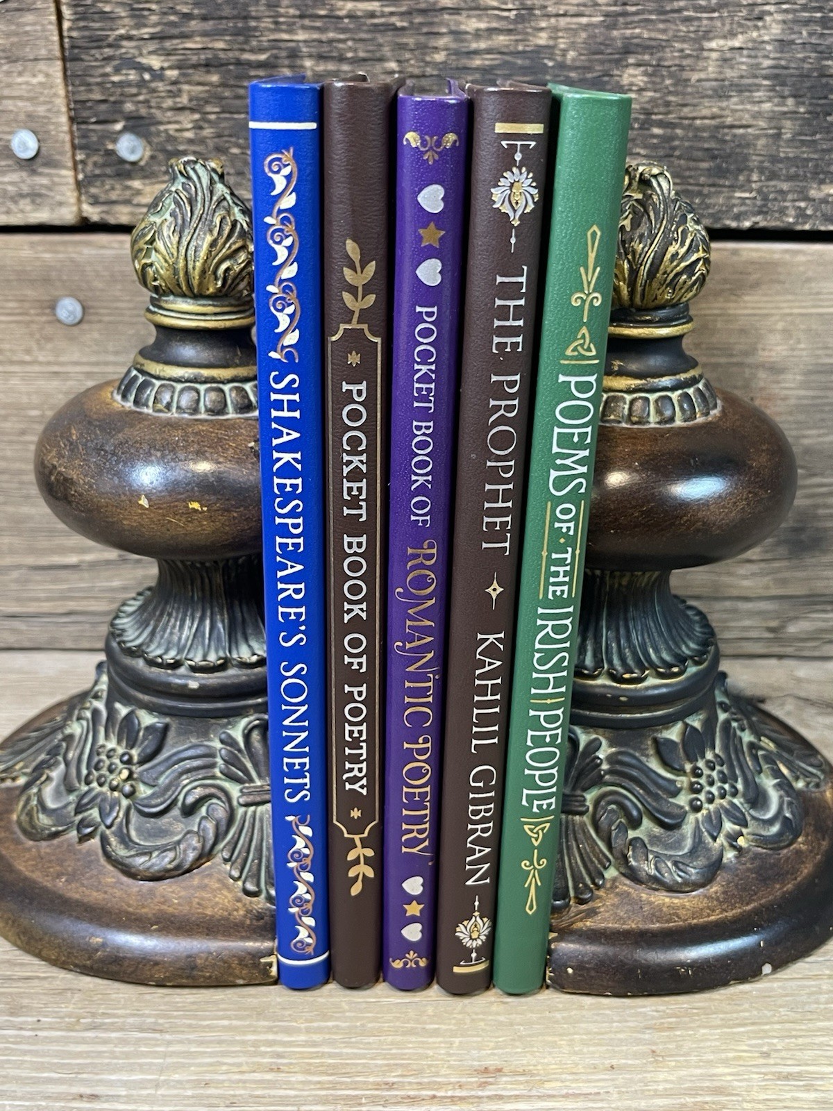 5 Book Poetry Lot, 2016 Fall River Press LEATHER Classic Barnes & Noble Gilt
