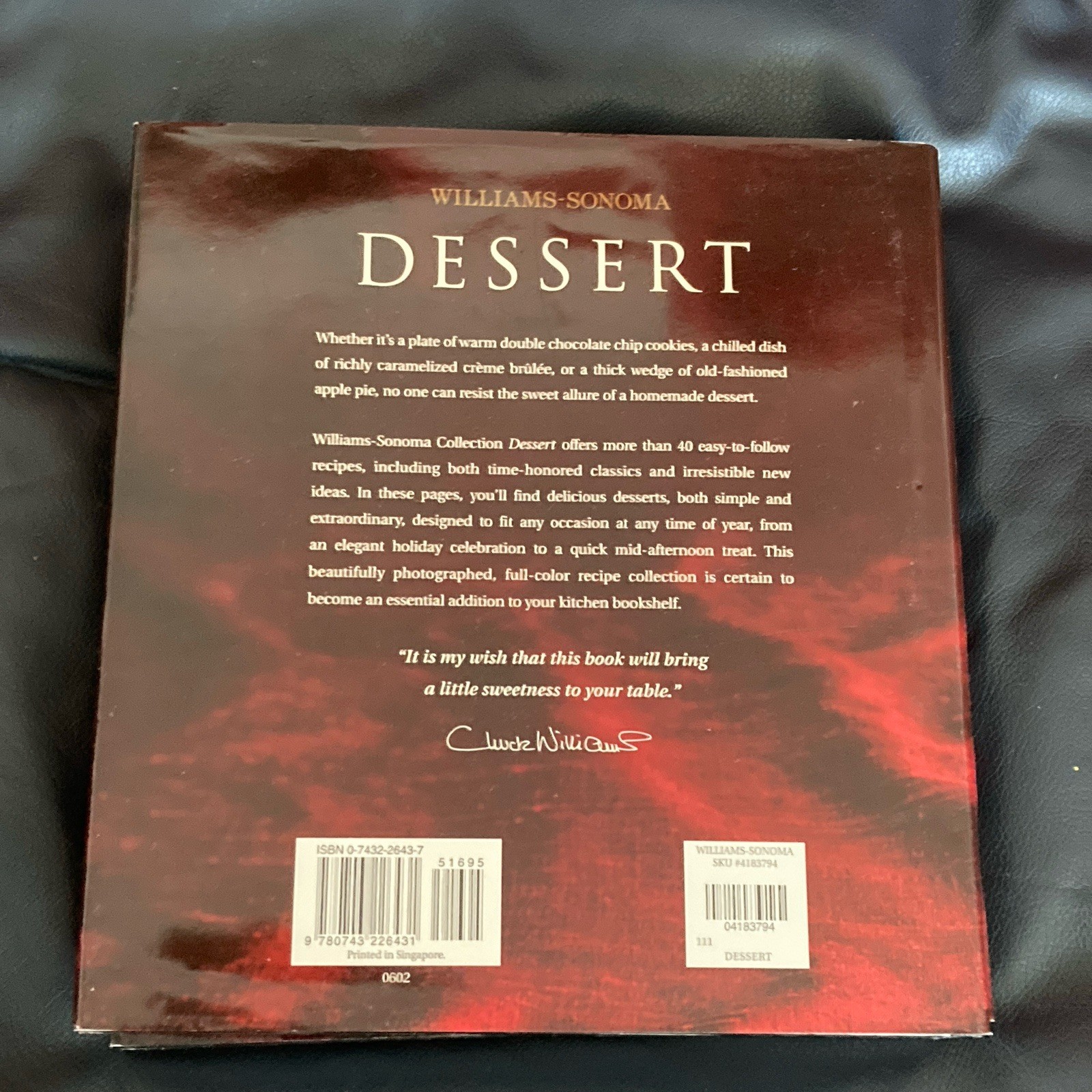 Williams-Sonoma Cookbooks Desserts & Roasting Hardcover Lot Of 2
