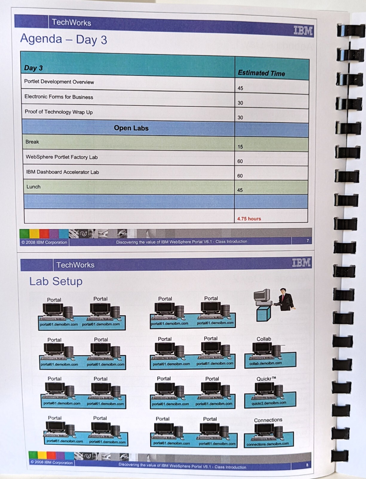 IBM Techworks WEBSPHERE PORTAL 6.1 Presentations w/ Lab Exercises, Spiral-Bound