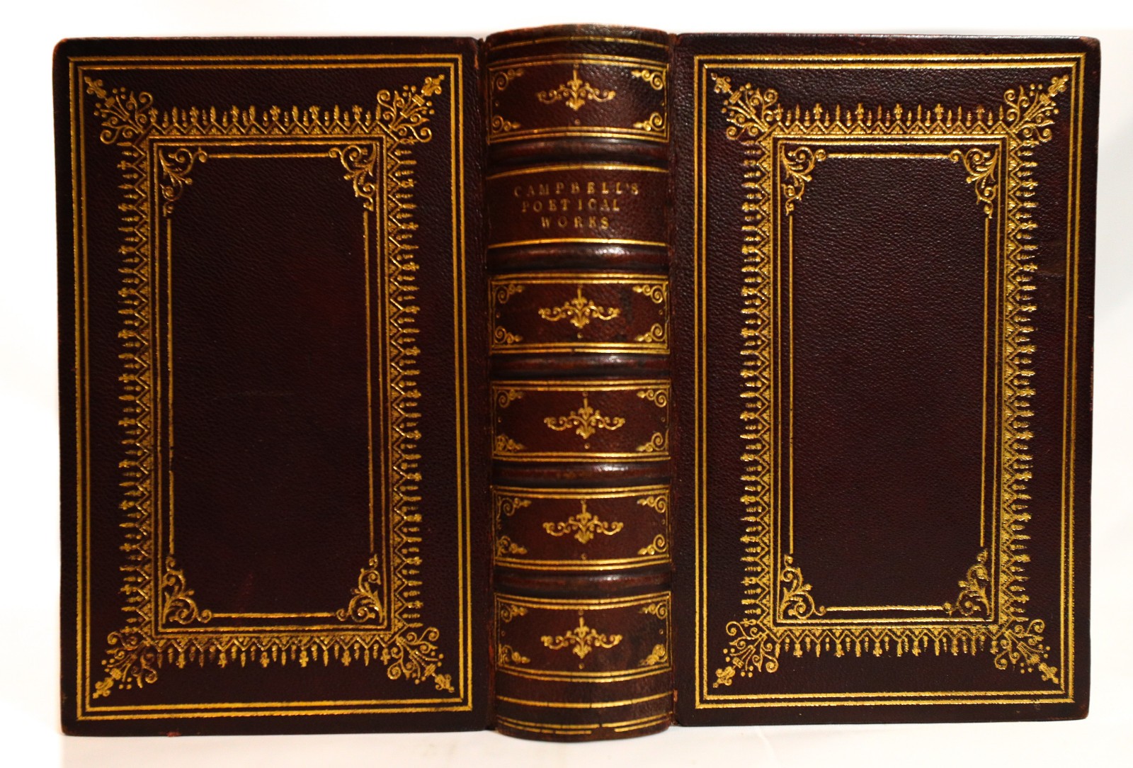 1863 WA Hill, Poetical Works of Thomas Campbell, Full Leather Fine Binding