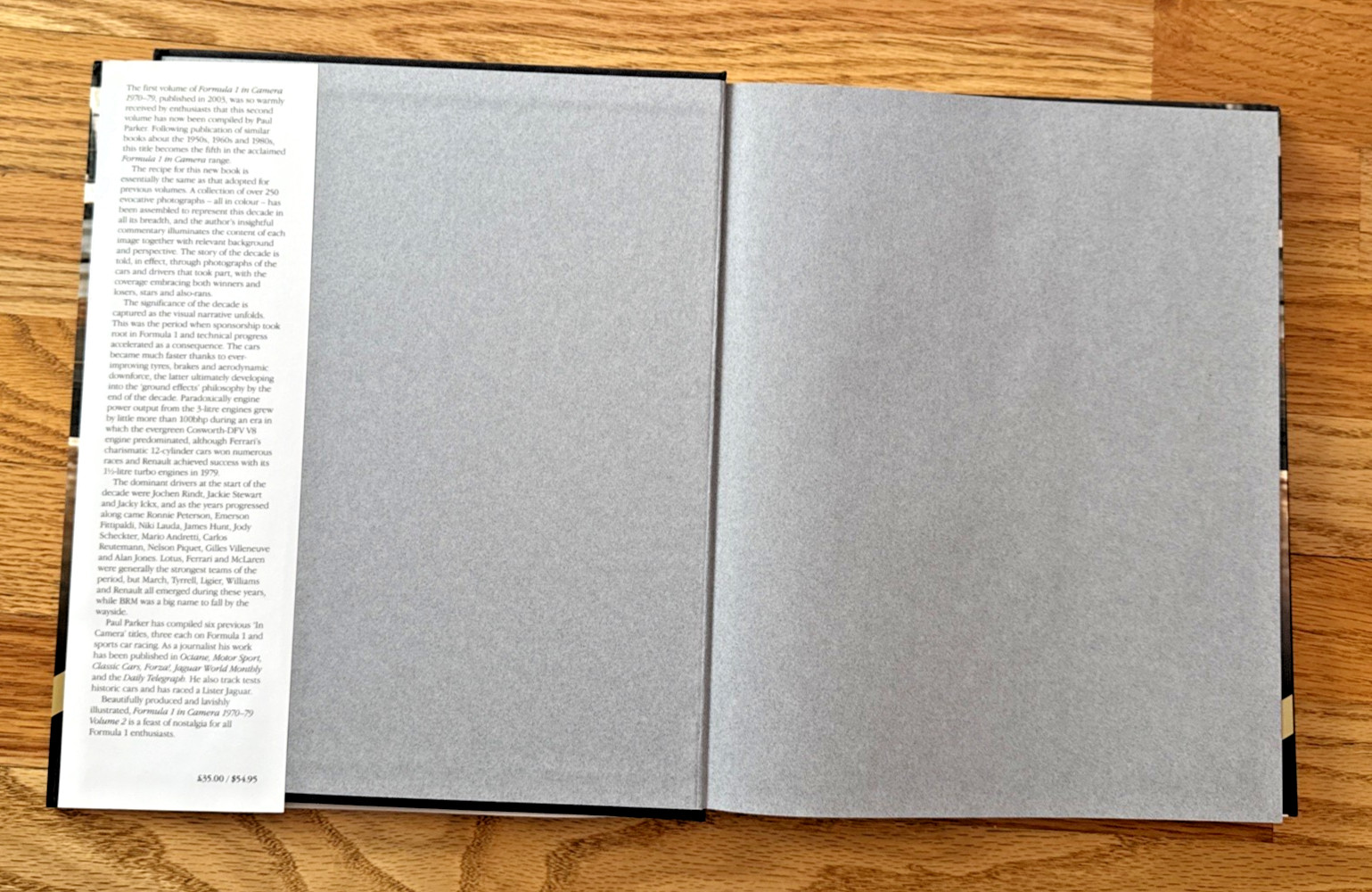 Formula 1 In Camera 1970-79 Vol 2 Paul Parker Hardcover F1 Racing Book