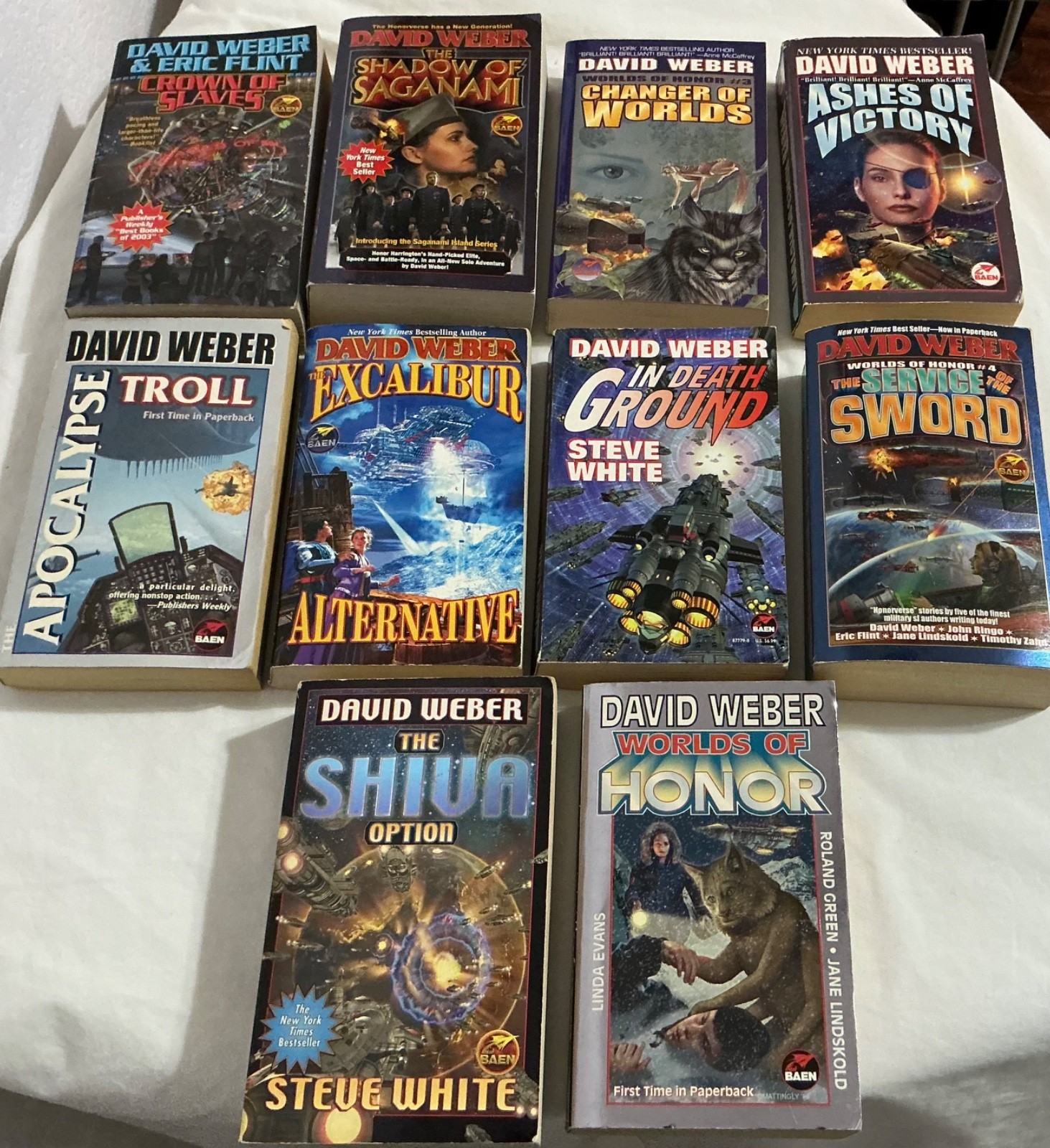 Lot of 10 David Weber Science Fiction Paperback Books