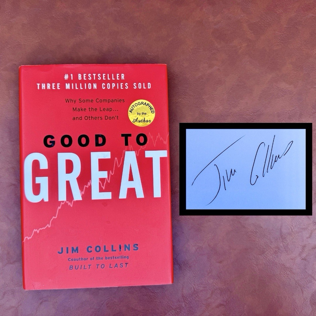 Signed Good to Great Jim Collins Hardcover Author Bookplate Leadership