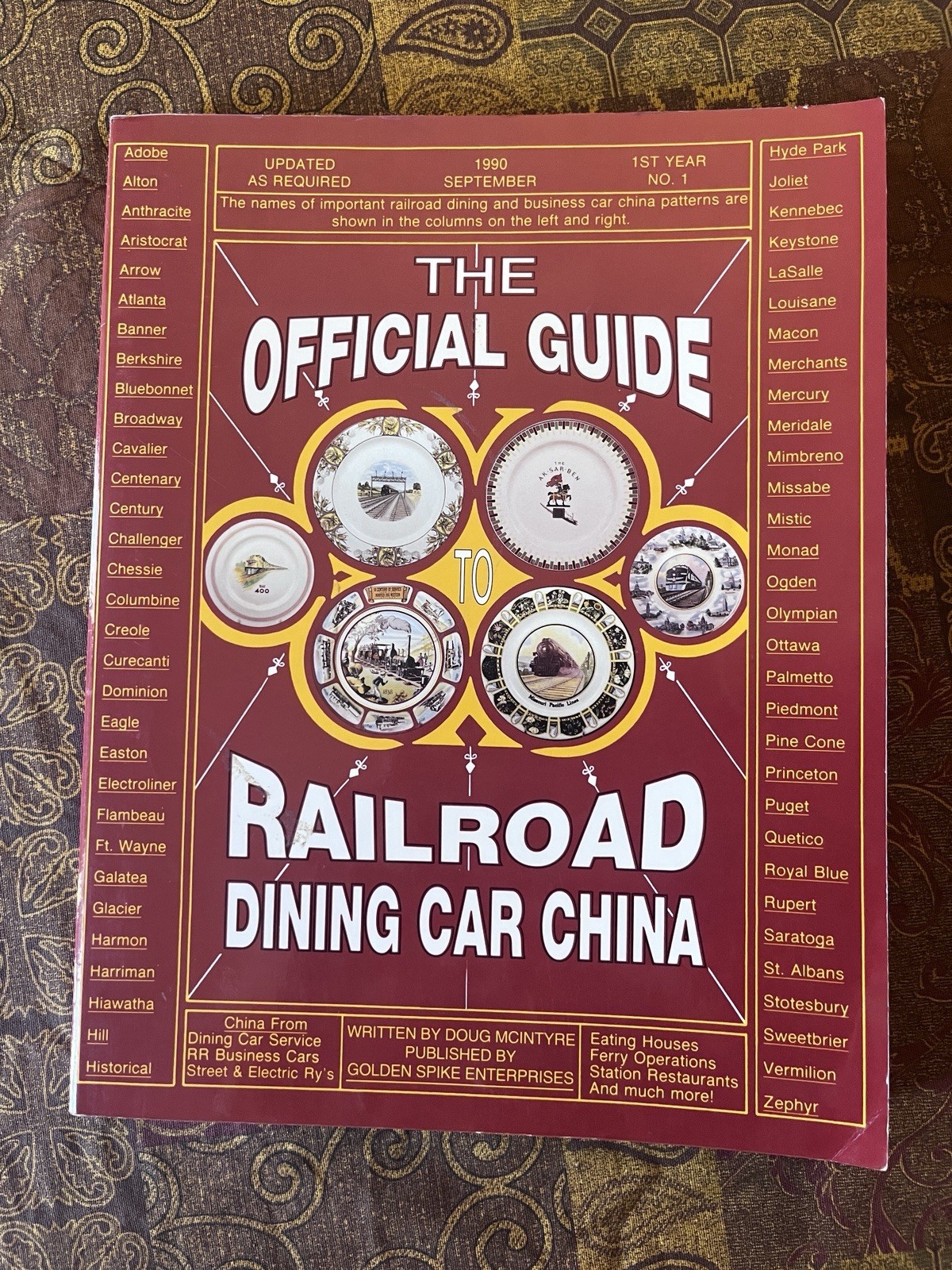 The Official Guide to Railroad Dining Car China Doug McIntyre 1990 Paperback