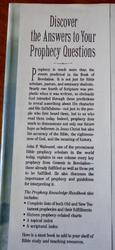 The Prophecy Knowledge Handbook, Walvoord, John F.