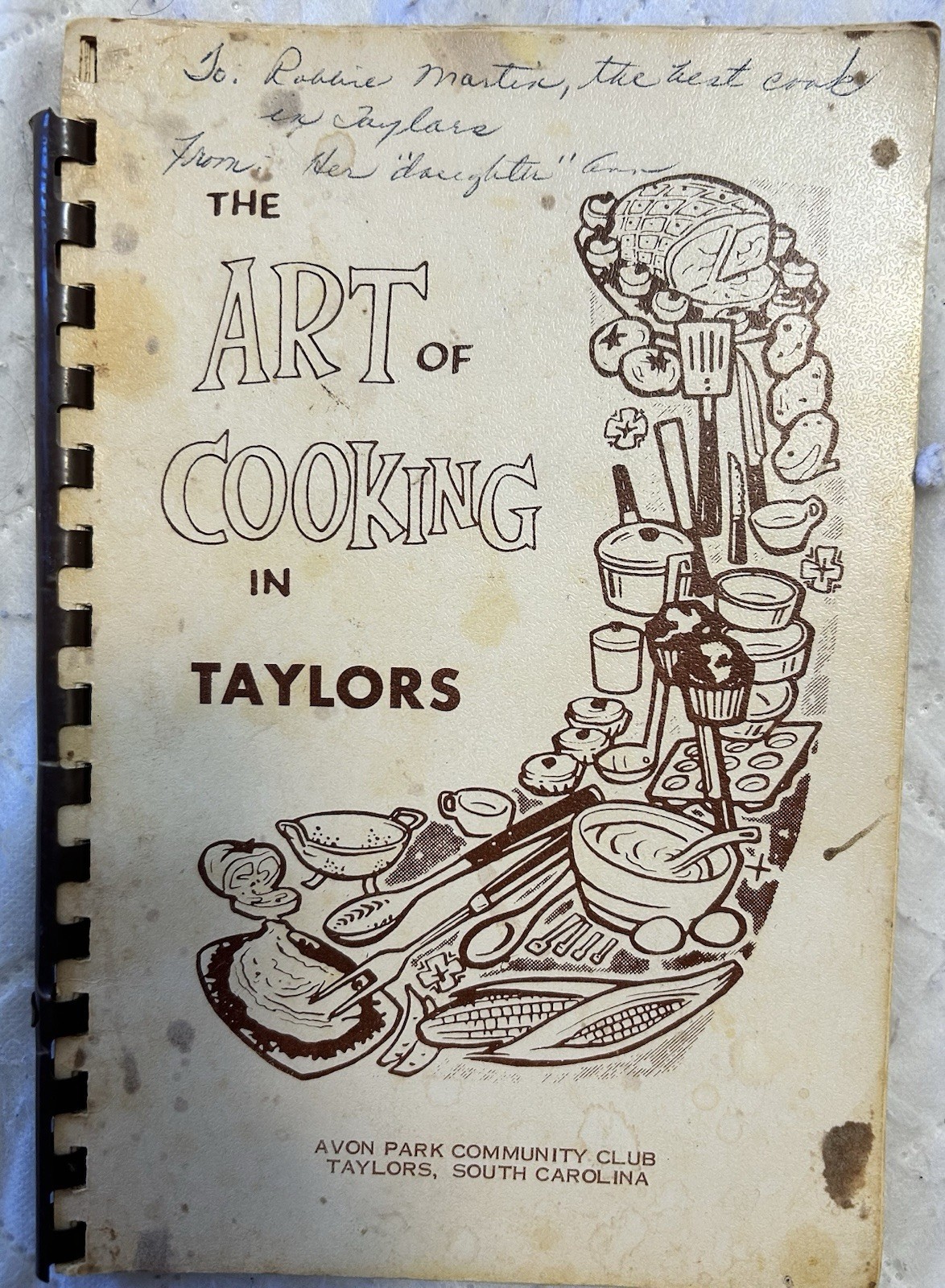Vintage Community Cookbook From Taylor’s SC 1972-73