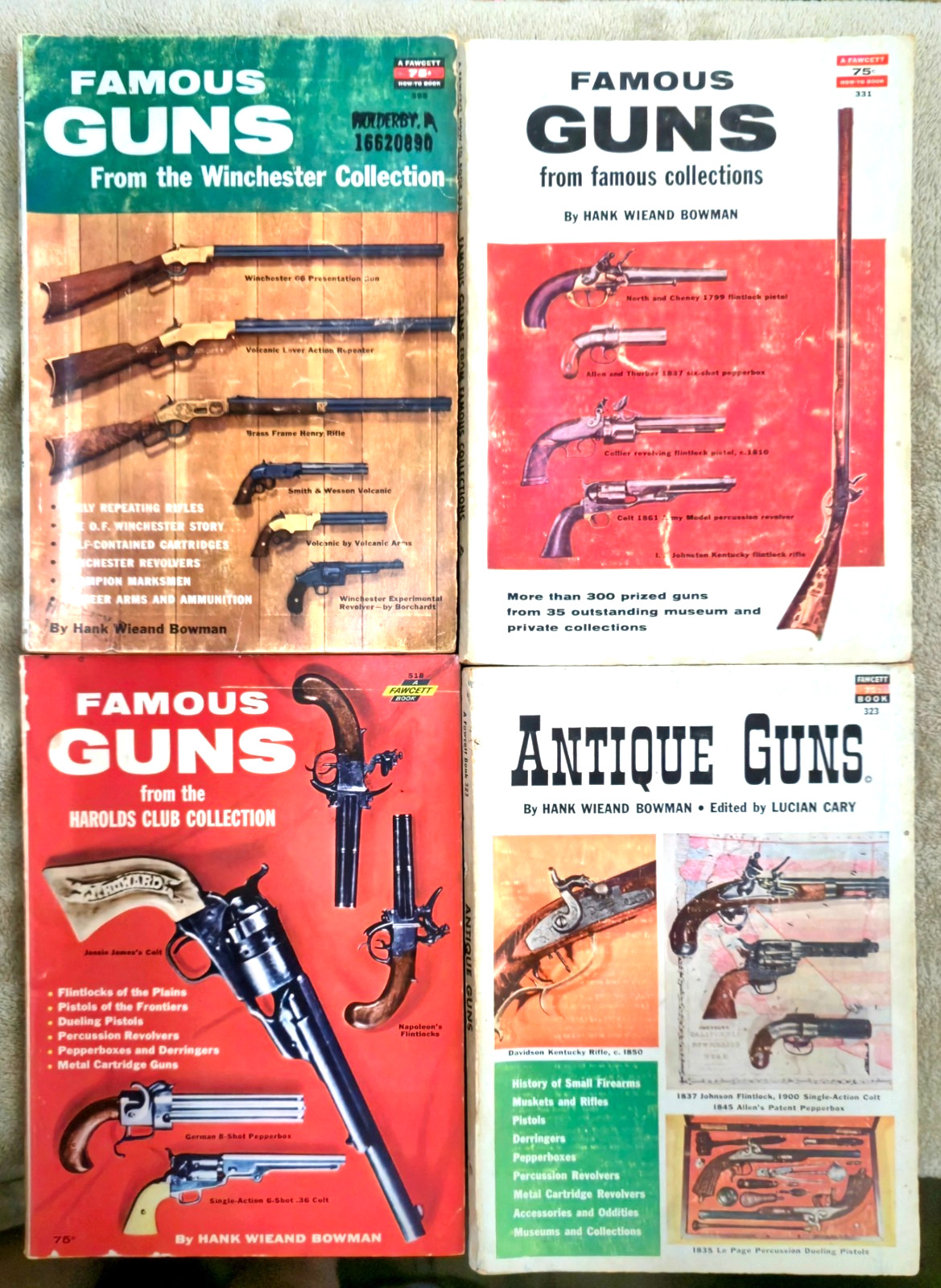 Vintage Fawcett Gun Books Lot of 4 (1956–1962) Antique & Famous Guns