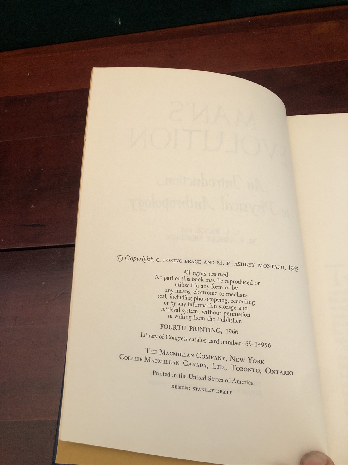 ￼”Man’s Evolution An Introduction to Physical Anthropology” Brace & Montagu 1966