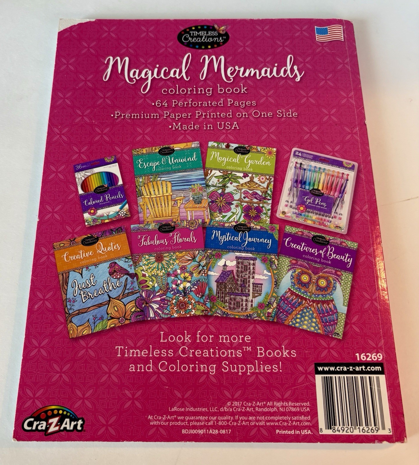 Magical Mermaid Coloring Book By Timeless Creations CraZArt, 64 Pages. NEW
