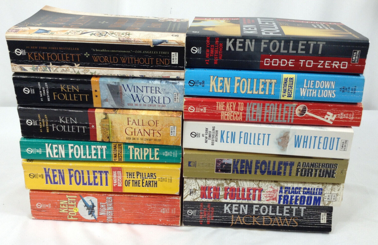 Ken Follett Lot Of 13 PB Book Fall of Giants, Winter World, Pillars of the Earth