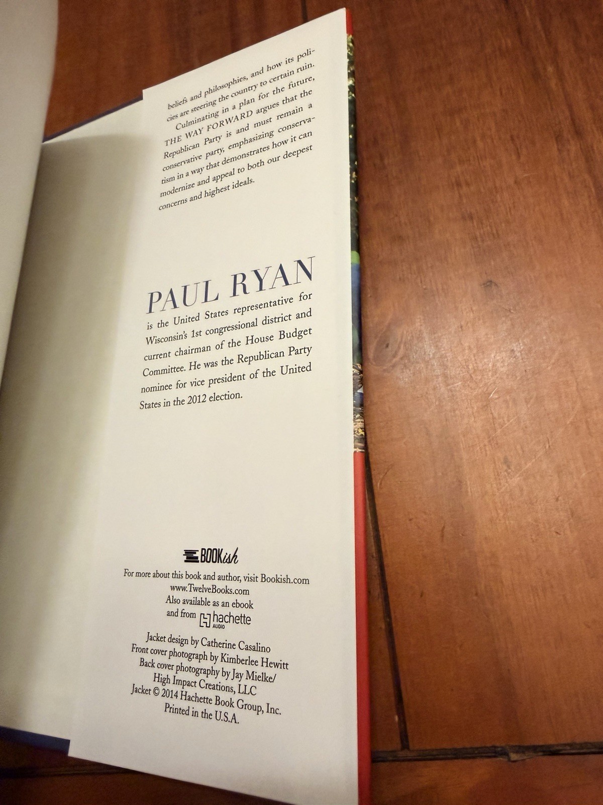 The Way Forward Paul Ryan SIGNED First Edition 1st Printing 2014 Hardcover