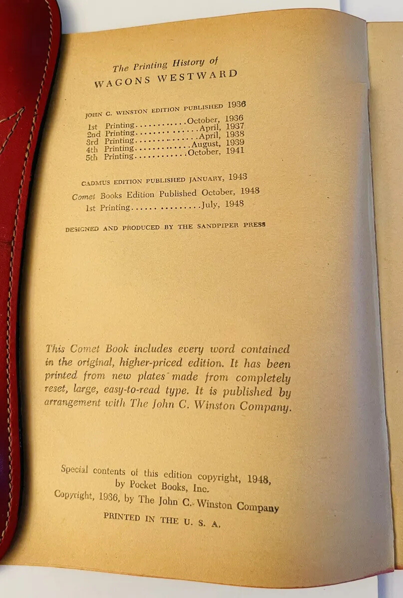 WAGONS WESTWARD ARMSTRONG SPERRY 1948 1ST ED MEXICAN AMER WAR WESTERN PULP PB