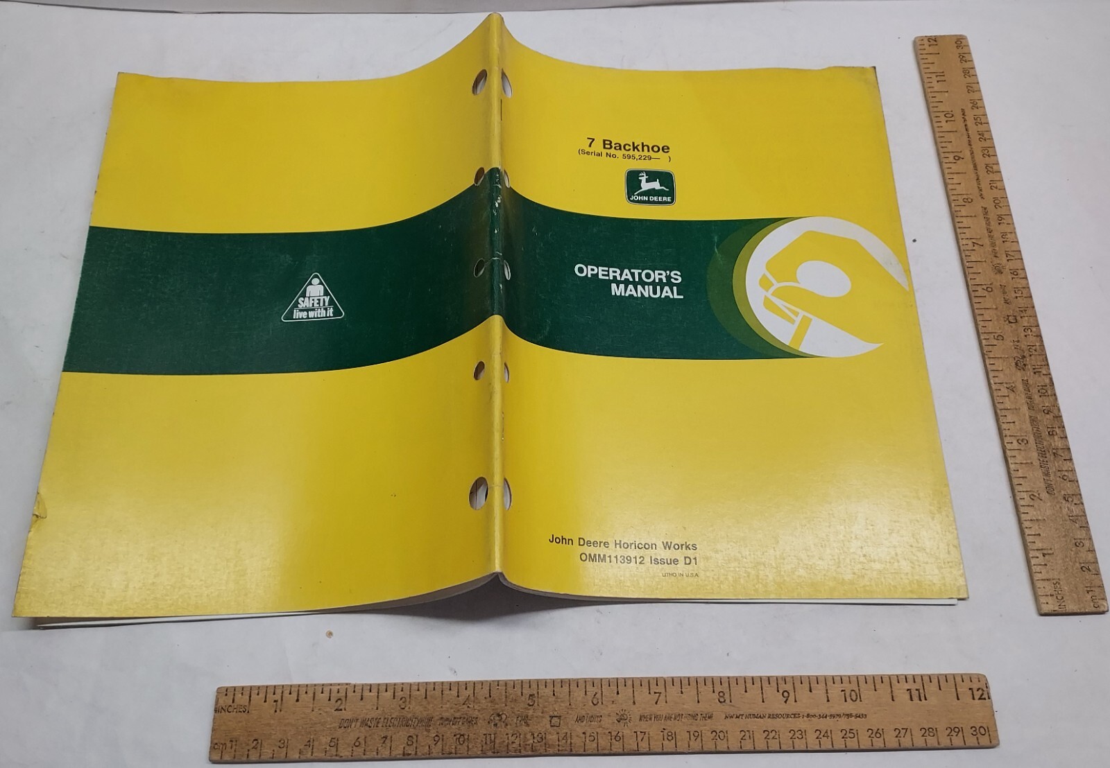 JOHN DEERE – OPERATOR’S MANUAL – 7 Backhoe – listing #5401