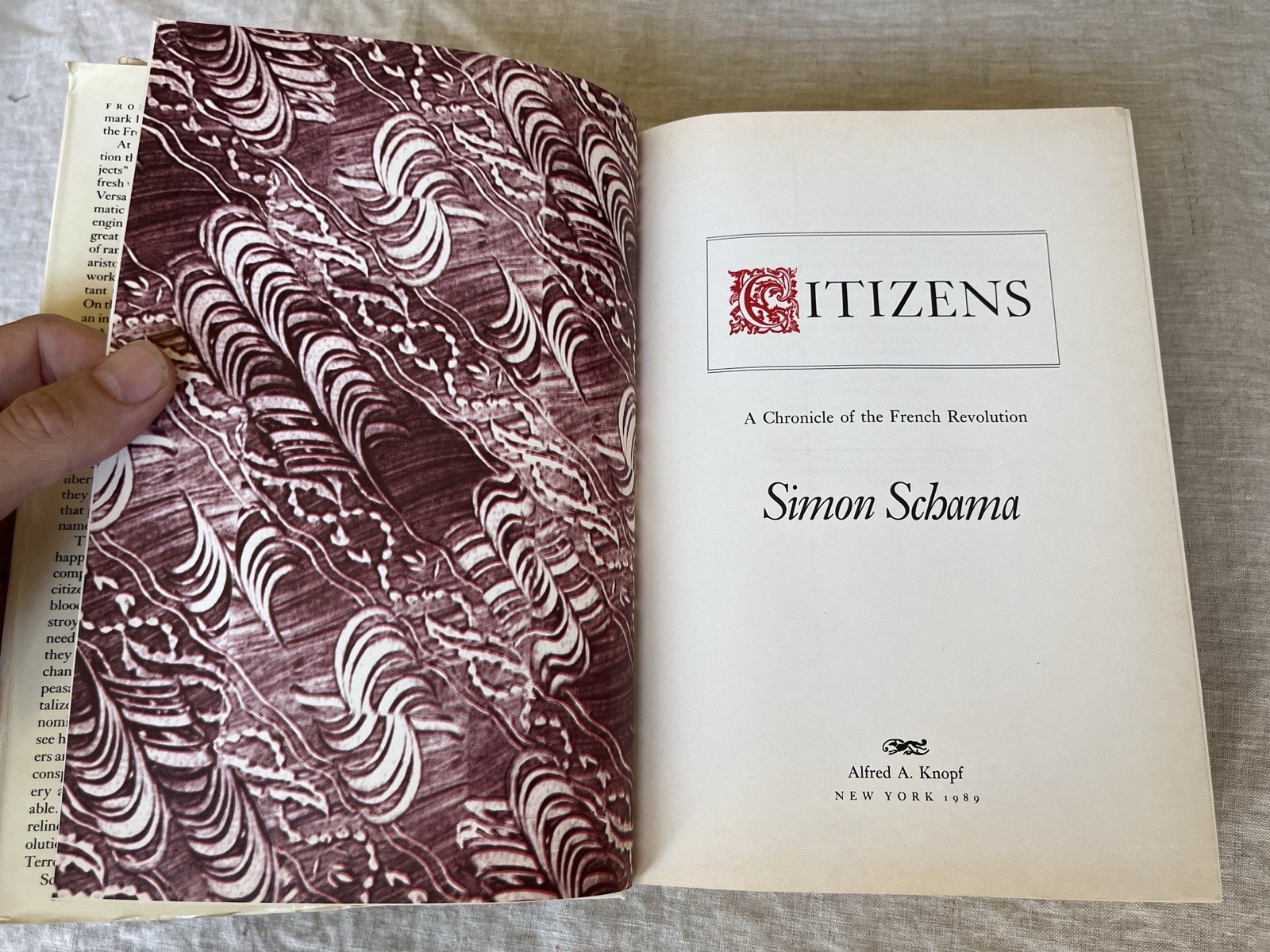 Citizens Chronicle French Revolution Simon Schama 1989 HC Knopf BOMC
