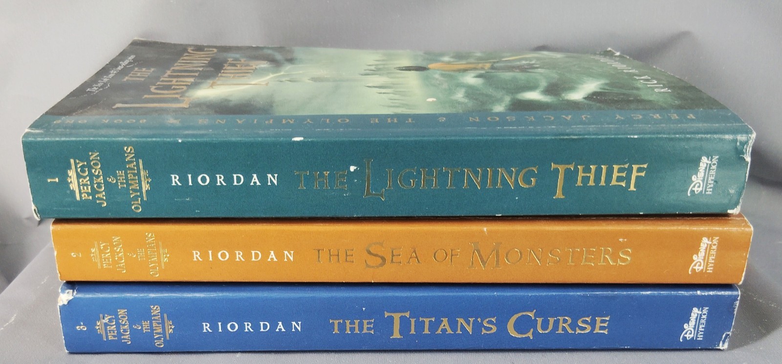 Rick Riordan Percy Jackson Olympians Books 1-3 Lightning Thief Sea Monsters Tita