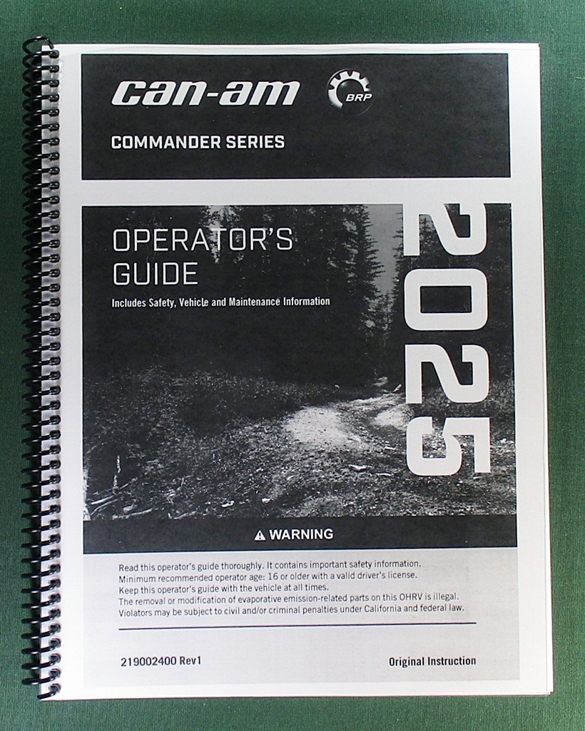 2025 Can-Am Commander XT-P 1000R Owner’s Manual: 254 Pages & Protective Covers!