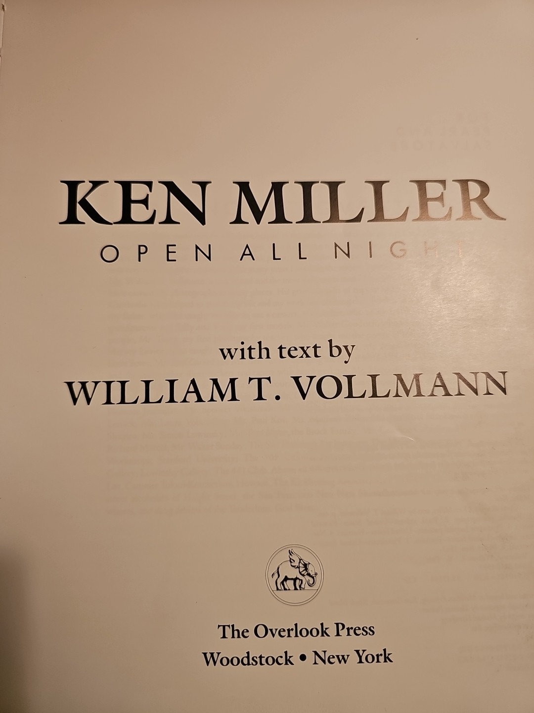 Open All Night by Ken Miller 1995, Hardcover