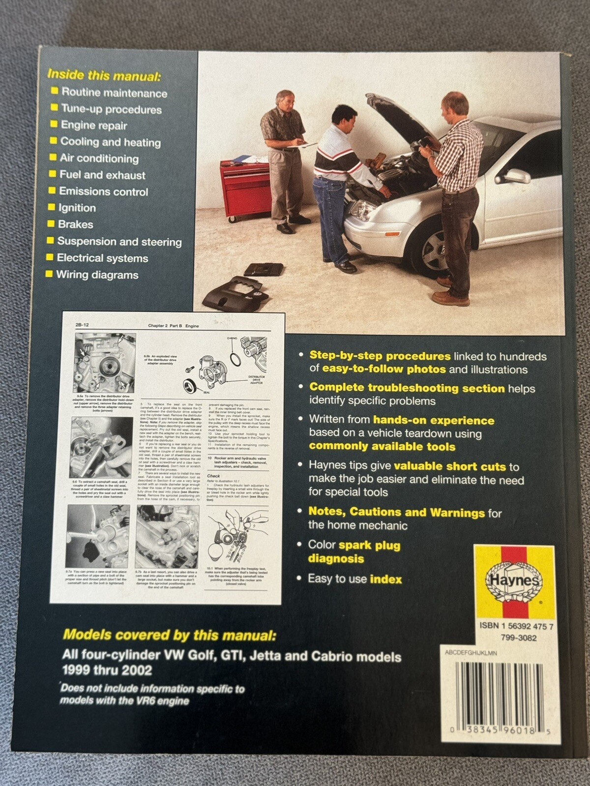 VW Golf, GTI, Jetta and Cabrio, 1999 Thru 2002: Haynes Repair Manual