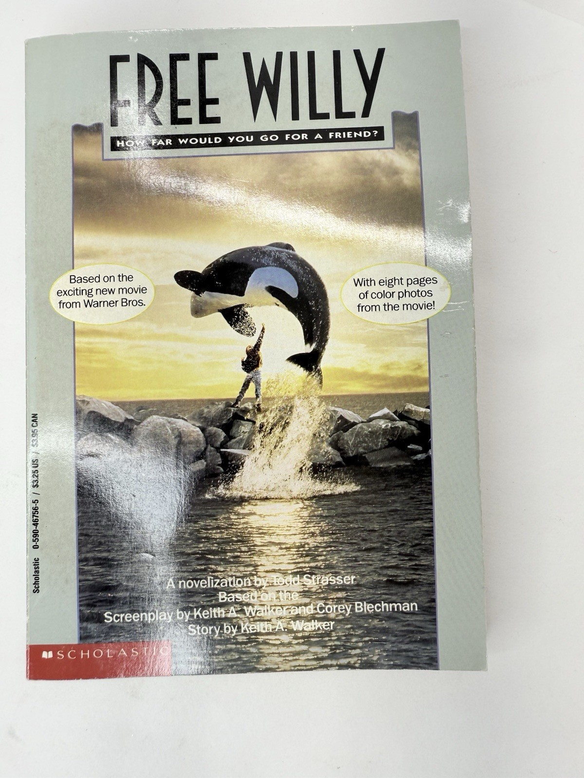 1993 Free Willy Todd Strasser Children Movie Chapter Paperback Scholastic Book