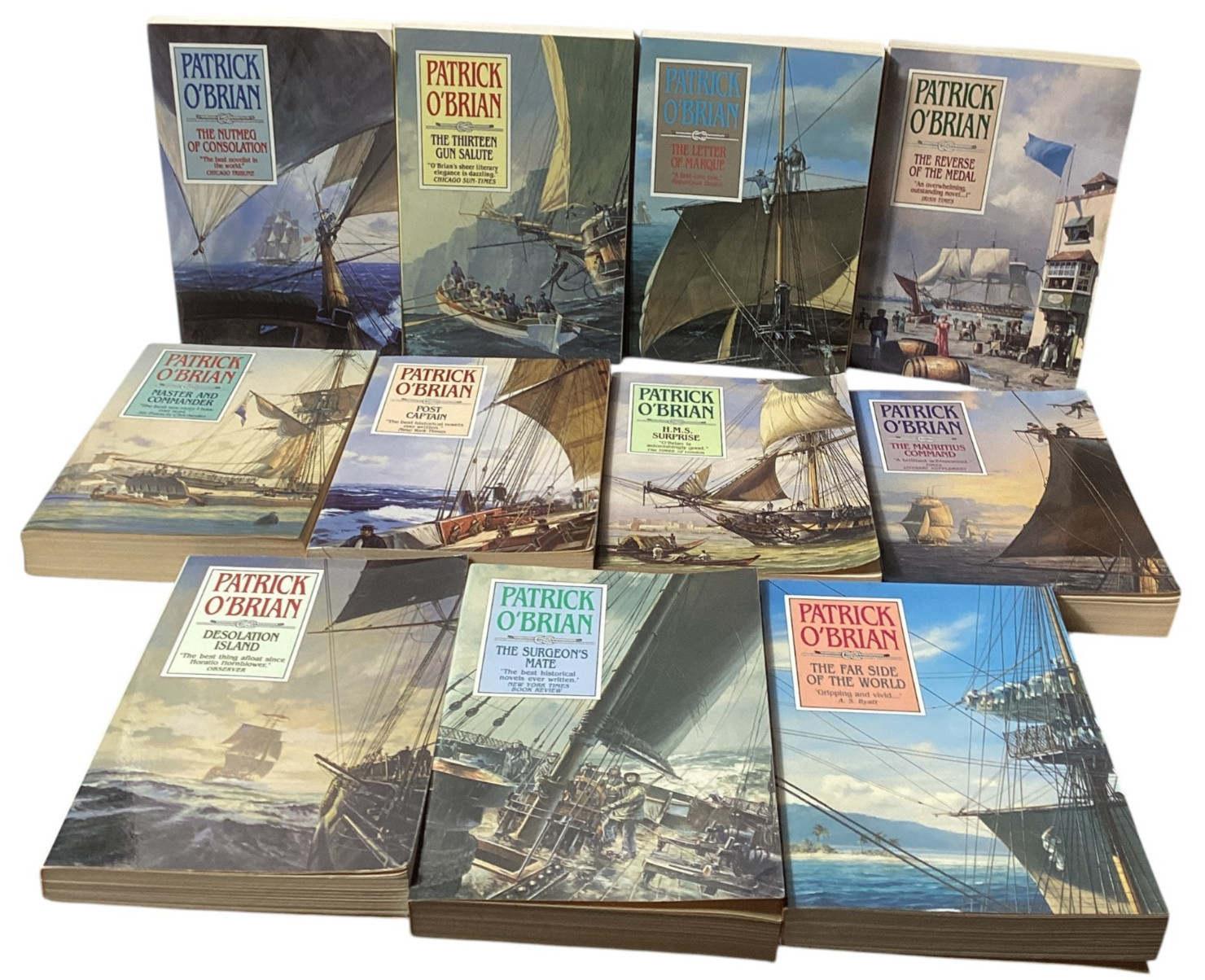 12 Novels by Patrick O Brian, (11) PB 1-5, 7 & 10-14, (1) HC 1st Ed. 1996